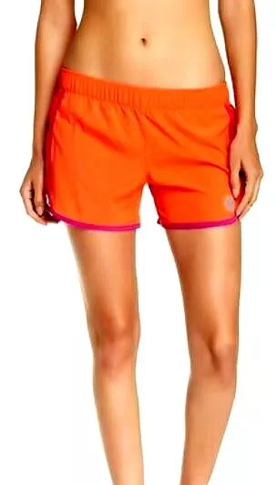 Roxy Line Up Active Shorts NWT Size S Orange Mesh Panels Brief Liner Workout