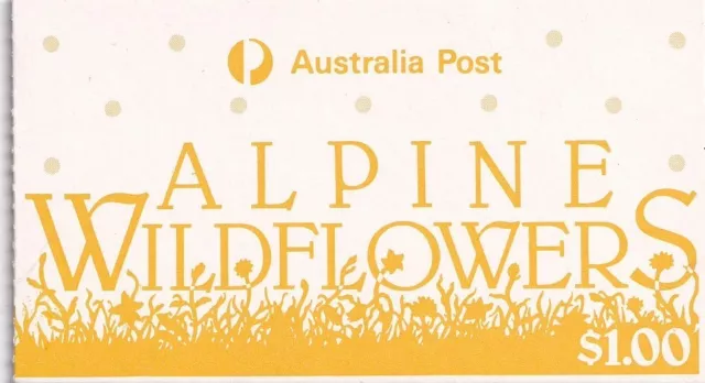 1986 Australian Alpine wildflowers yellow gummed stamps $1 booklet MNH