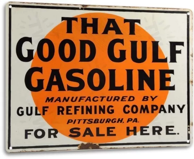 Gulf Good Gas Station Service Garage Retro Vintage Wall Decor Metal Tin Sign