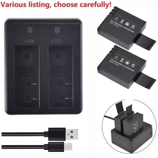 Battery or Dual USB Charger for Eken PG1050 & Eken H9 Eken H9R 4K H9 M10 Camera