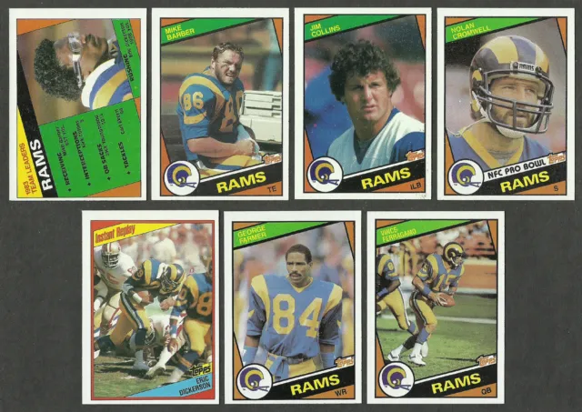 1984 Topps Los Angeles Rams 12 card Team Set Lot Vince Ferragamo Eric Dickerson