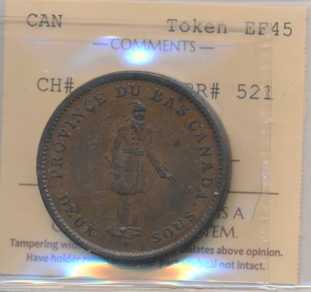Lower Canada Bank of Montreal Penny Token 1837 LC9D2 Breton 521 - ICCS EF45