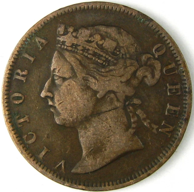 1884  Straits Settlements  1/2 Cent  VF  Km# 8a