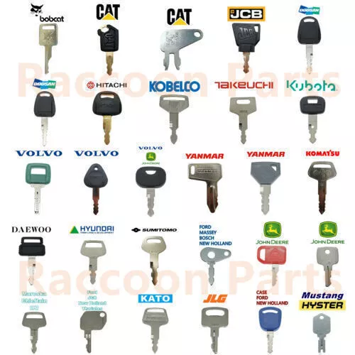 28 Excavator Plant Digger Keys Master Set BOBCAT KUBOTA HITACHI JCB KOMATSU CAT