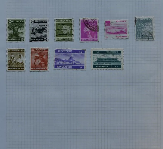 Francobolli Bangladesh, 5 pagine - vari numeri usati principalmente - X034 2