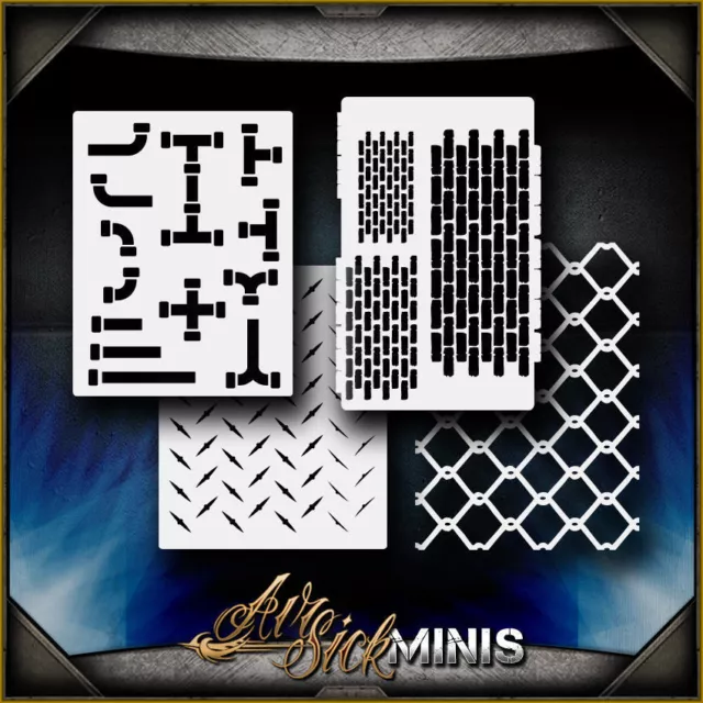 "Mini Industrial Set" Airbrush Stencil Template Airsick