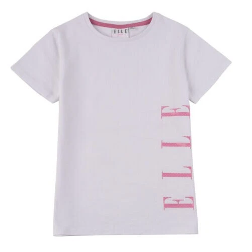 Elle Spot Logo Youth Girls Kids Short Sleeve T-Shirt Tee White