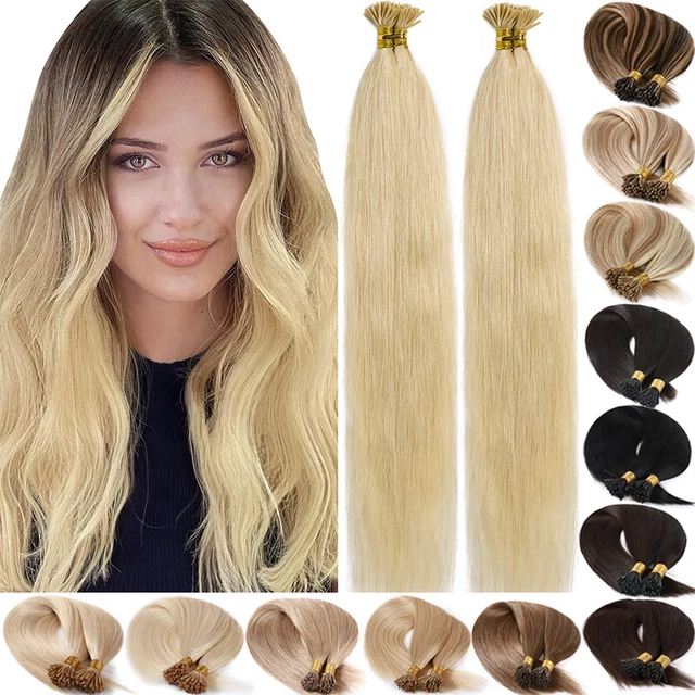 I Tip Real Remy Human Hair Extensions Pre Bonded Keratin Fusion Stick Tip US