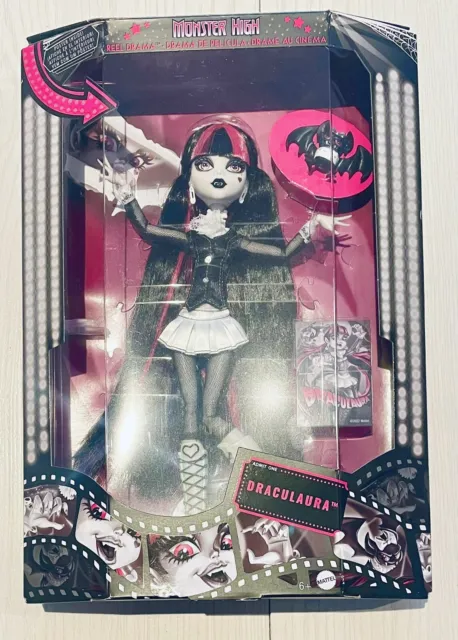 🦇MONSTER HIGH DRACULAURA Reel Drama Doll Poster New Exclusive