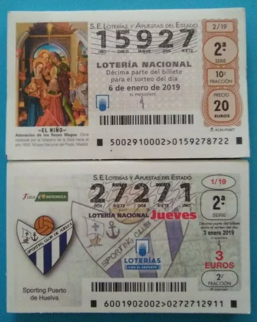 2 Años Completo 2019 Loteria Nacional Del Jueves Y Sabados 103 Decimos