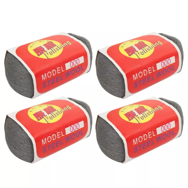 4 Rolls Steel Wool Pads 3M/ 9.8ft Long Glass Polish Pad Flexible Polishing Soft