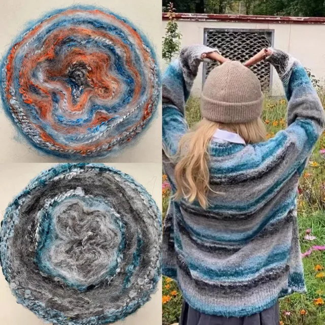 Sale New 1BallsX50g Luxury Fancy Soft Mohair Warm Wrap Hand Knit Crochet Yarn