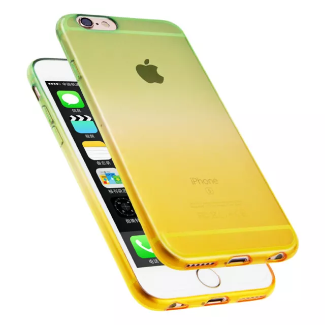 COQUE iPHONE 6 6S (4"7) DEGRADÉ VERT & JAUNE SILICONE SOUPLE (TPU)