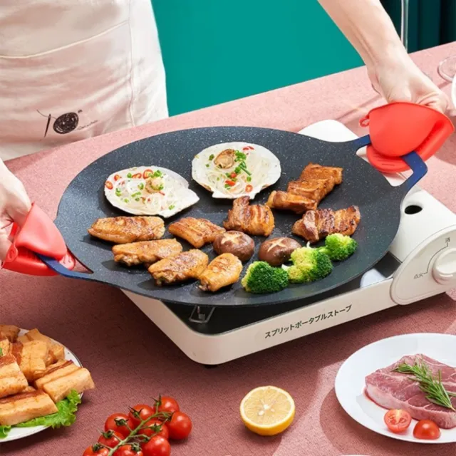 NON-STICK FRYING PAN Korean Round Barbecue Plate Outdoor Grill Pan Bakeware  $36.54 - PicClick AU