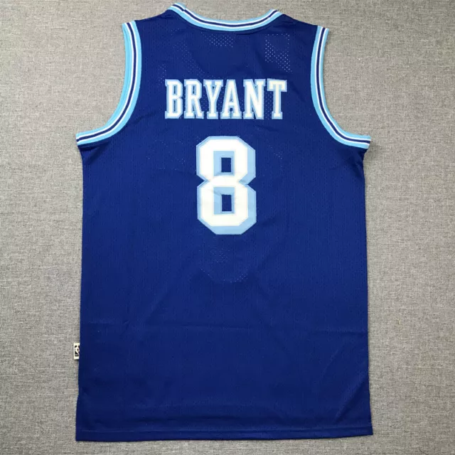 🔥 NWT Men's  Kobe Bryant #8  Los Angeles  Stitched Throwback Jersey Blue