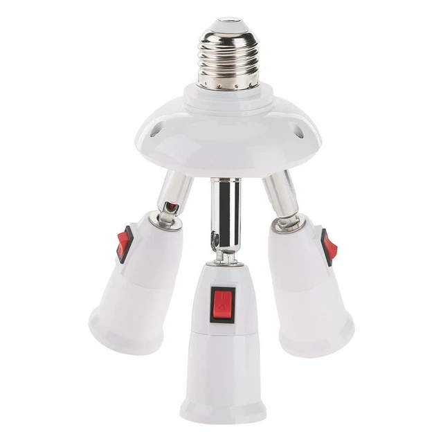 E27 Splitter 3 Têtes Base de Lampe Réglable Support de Lumière LED Adaptateur So