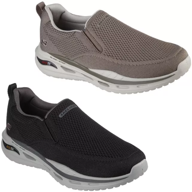 MENS SKECHERS ARCH Fit Trainers Relaxed Memory Foam Vegan Sneaker Shoes ...