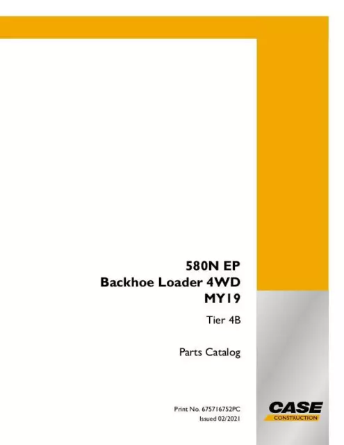 Case 580N Ep - Backhoe Loader, 4Wd - Tier 4B - My19 Parts Catalog