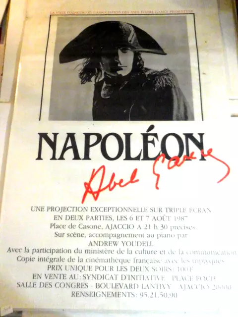 Affiche NAPOLÉON Abel Gance Ajaccio 1987 Bon état 120x160 cm Corse 2