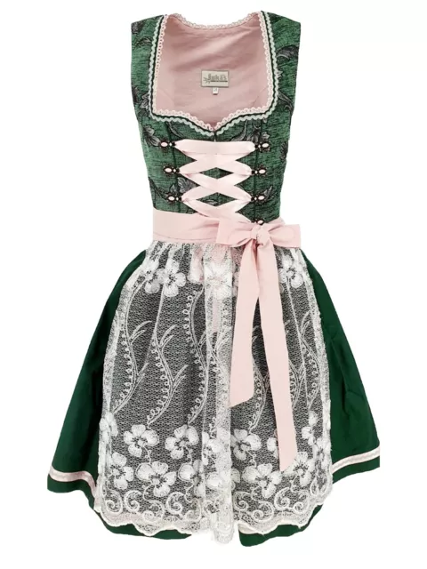 2 pezzi Dirndl da donna Midi da collezione esclusiva incl. grembiule in pizzo taglia 48