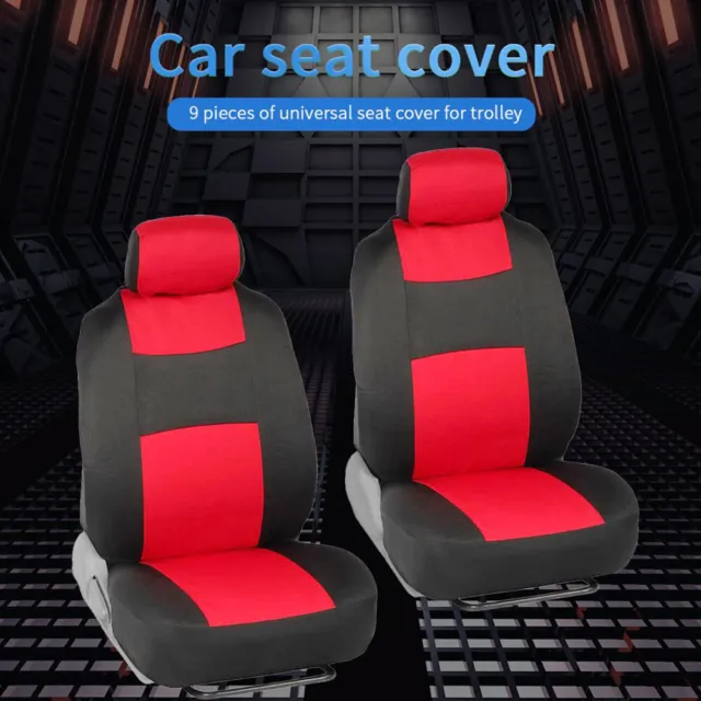 9pcs Universal Breathable Car Seat Cover Anti-Stain Truck Front/Rear Protectors