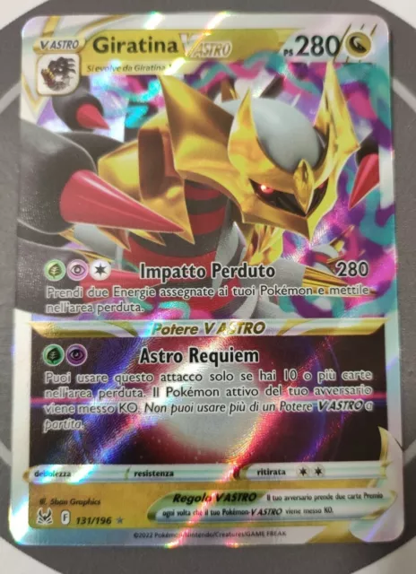 POKEMON GIRATINA V ASTRO 131/196 LOST ORIGIN CARD in Italian