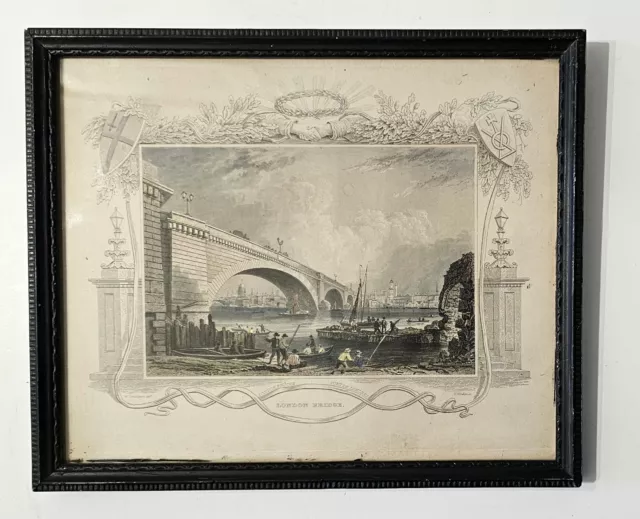 Echte antike Gravur London Bridge von William Tombleson.