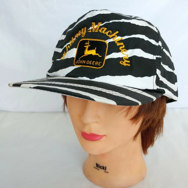 John Deere Snapback Hat Whitney Machinery Embroidered Zebra Print Cap