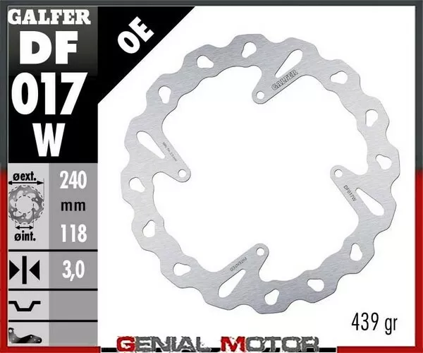 Galfer Disque de Frein Devant WAVE FIXED 240x3mm HONDA XL 125 R 1998>2000