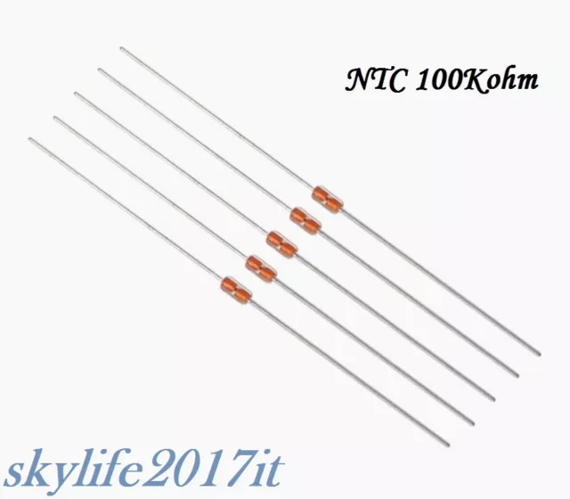 5pz Termistore NTC 100k assiale termoresistenza sensore temperatura 3950 Arduino