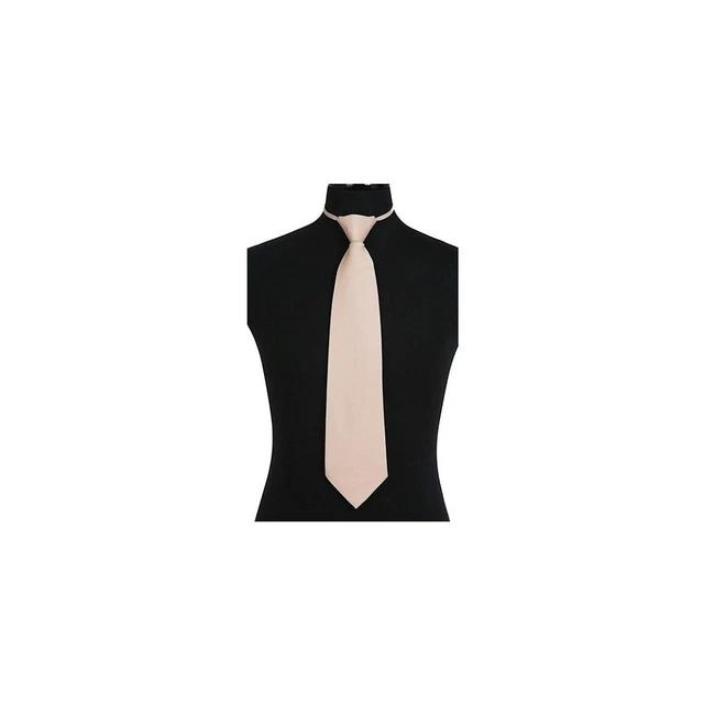 New formal men's pre-tied ready knot necktie poly solid wedding party pearl Pink
