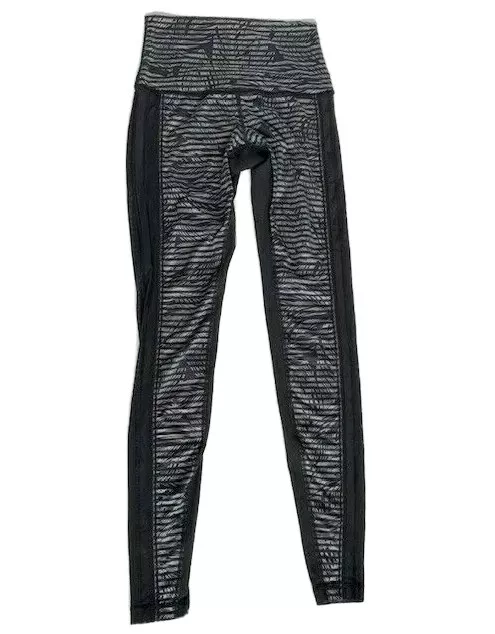 LULULEMON WOMENS 4 S Wunder Under Black Gray Stripe Luxtreme Mesh Leggings  Pants £30.03 - PicClick UK