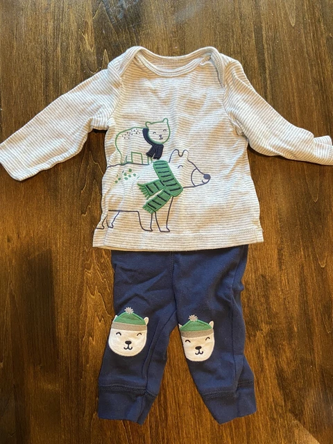 Carters Baby Boy Outfit 3 Months Long Sleeve Shirt And Pants Polar Bear