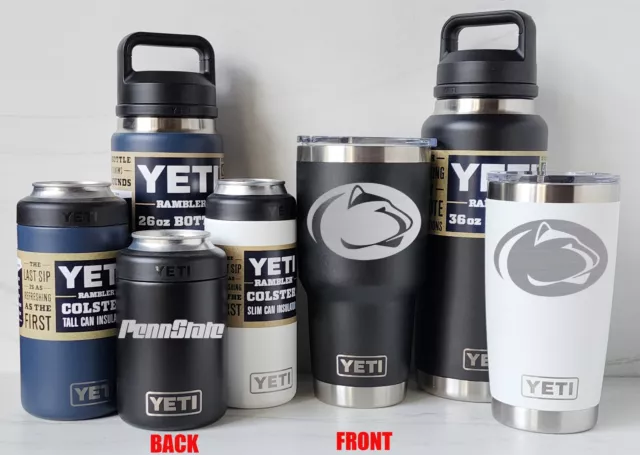 PENN STATE Nittany Lions YETI Laser Engraved Tumblers, Can Colsters and Bottles