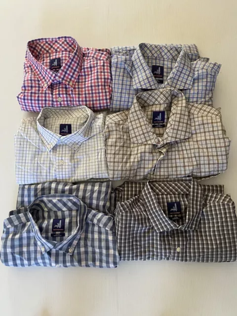 Johnnie-O Hanging Out Long Sleeve Men’s Shirt  XL Lot Of 6 Shirts Nylon Rayon