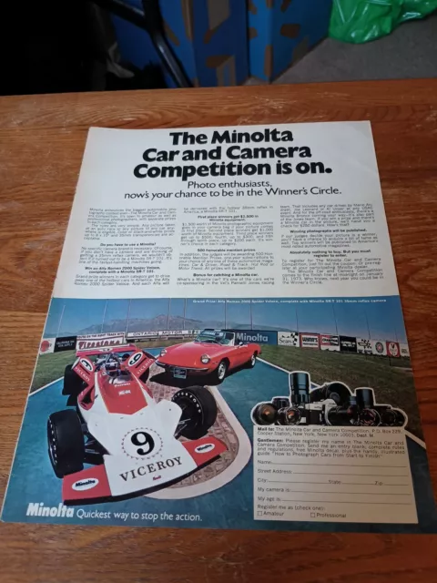 1973 Minolta Car And Camera Competition Magazine Ad