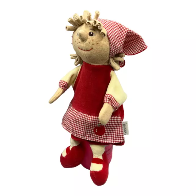 Handpuppe Mädchen von Sterntaler ca. 25 cm groß Rot mit Kopftuch Kirsche Karier 3