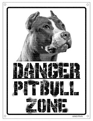 Danger PITBULL zone Targa cartello metallo attenti al cane metal sign