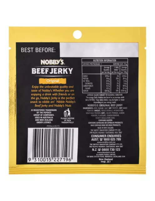 Nobbys Beef Jerky Original 25g x 12 2