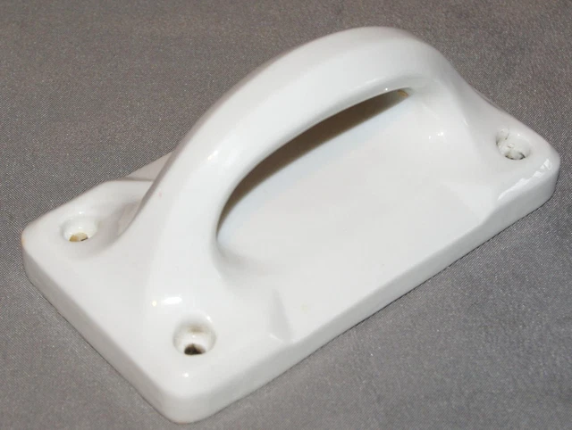 Rare : Ancienne poignée en porcelaine épaisse salle de bain sanitaire