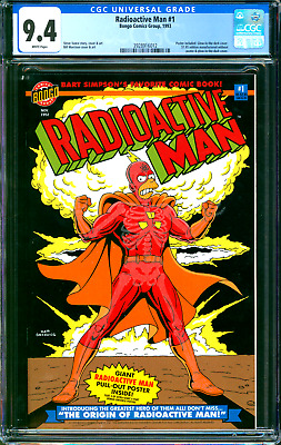 Radioactive Man #1 Glow in the Dark Bongo Comics 1994 w/ Poster CGC 9.4 Simpsons