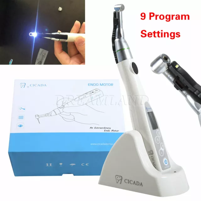 CICADA LED Dental Endo Motor Cordless 16:1 Contra Angle Handpiece