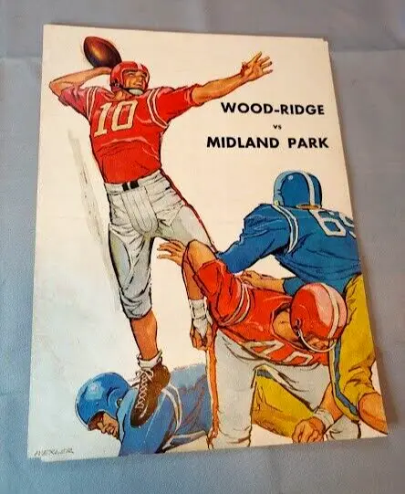 1959- 1960 NJ High School Football Program Wood-Ridge vs Midland Park