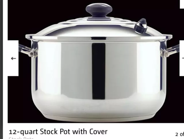 Cajun 14 Quart Stock Pot with Lid - Oven Safe Aluminum Soup Pot -  Nickel-Free Large Pot with Steamer