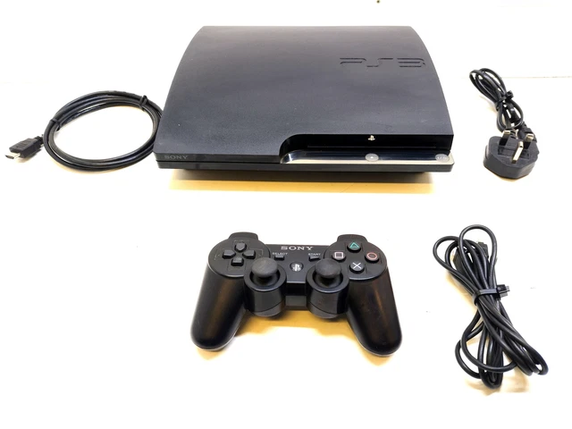 PS3 PLAYSTATION 3 Slim 120GB Game Console Black Controller
