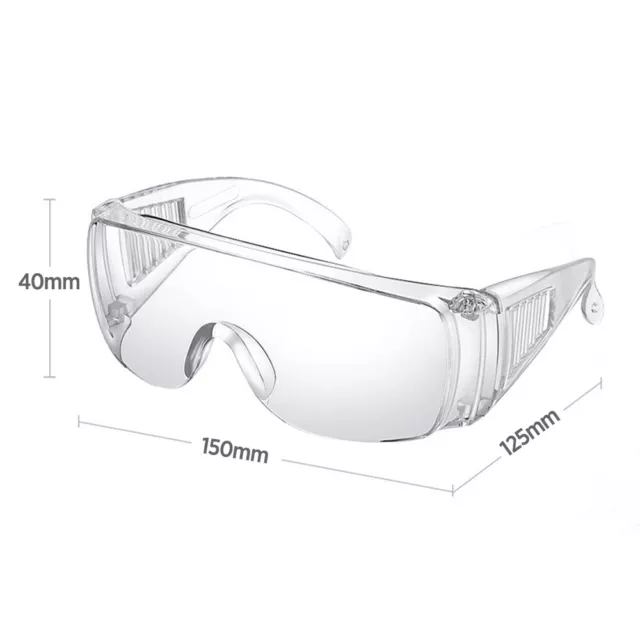 2pcs Clear Safety Goggles Glasses Eye Protection Work Lab Dust Clear Lens