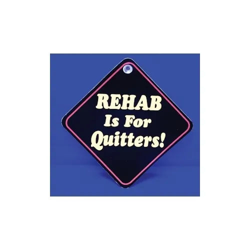Rehab is for Quitters Diamond shaped Car Window Hanger - Graphics & Pinstripes