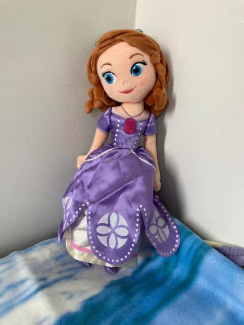Disney Store Princess Sophia Plush Soft Doll 14" Tall Embroidered Face
