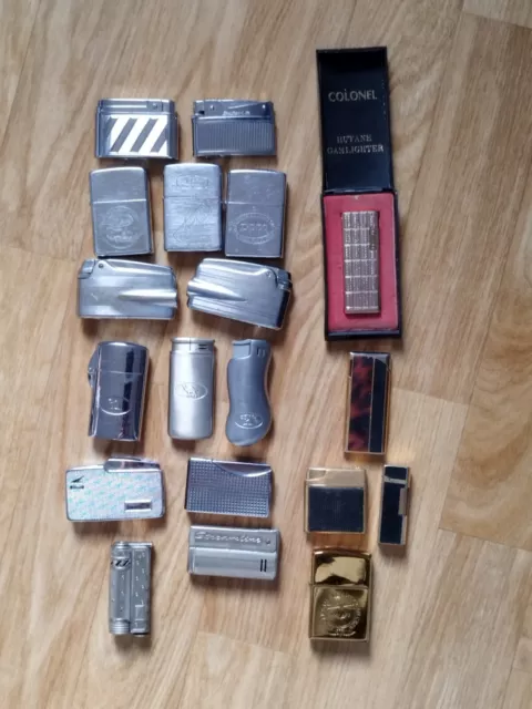 Lot briquets ancien essence rare Collection vintage Petrol Lighter  Feuerzeug