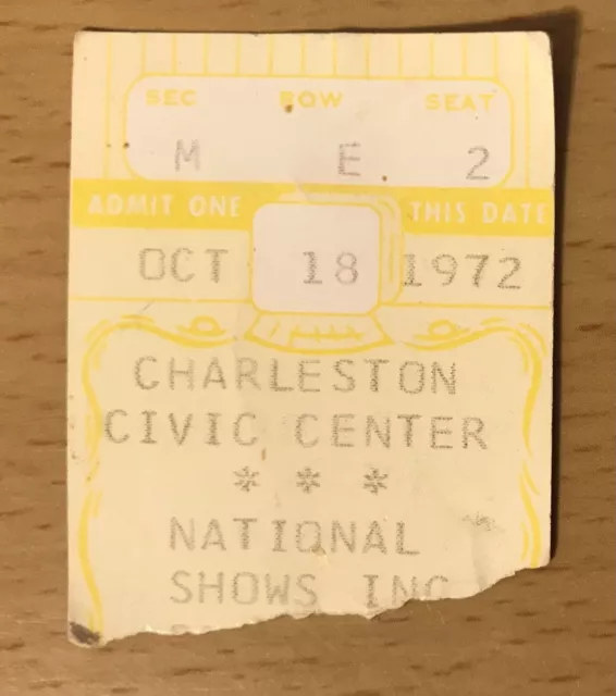 1972 Jethro Tull Thick As A Brick Tour Charleston Wv Concert Ticket Stub